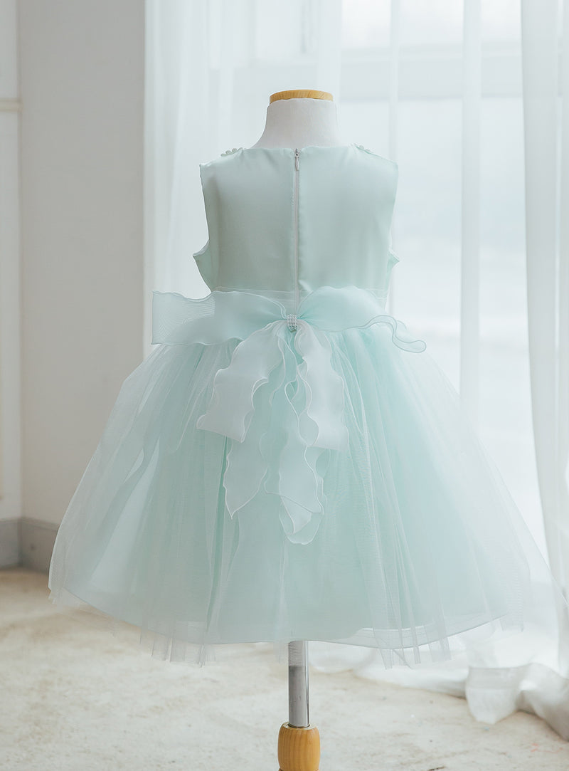 子供ドレス発表会・結婚式・おしゃれなDRESCCOのミントフラワーレースドレスの画像15