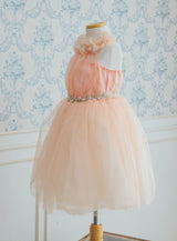 子供ドレス発表会・結婚式・おしゃれなDRESCCOのピーチピンクホルターネックドレスの画像12