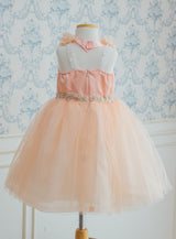 子供ドレス発表会・結婚式・おしゃれなDRESCCOのピーチピンクホルターネックドレスの画像13