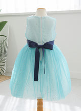 子供ドレス発表会・結婚式・おしゃれなDRESCCOのスカイブルーフラワーモチーフドレスの画像11
