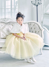 子供ドレス発表会・結婚式・おしゃれなDRESCCOのイエロージュエリーロングドレスの画像10