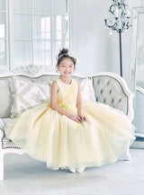 子供ドレス発表会・結婚式・おしゃれなDRESCCOのイエロージュエリーロングドレスの画像2