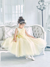 子供ドレス発表会・結婚式・おしゃれなDRESCCOのイエロージュエリーロングドレスの画像3