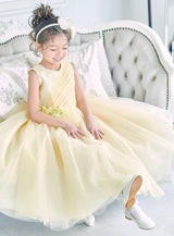 子供ドレス発表会・結婚式・おしゃれなDRESCCOのイエロージュエリーロングドレスの画像4