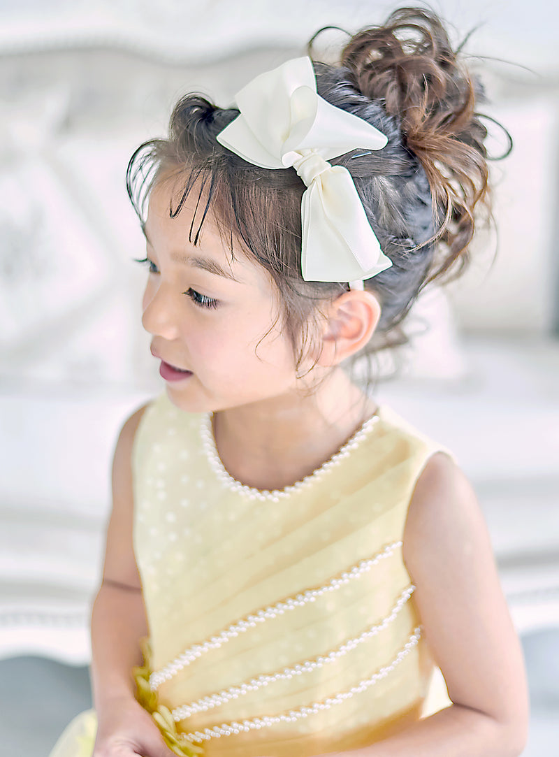 子供ドレス発表会・結婚式・おしゃれなDRESCCOのイエロージュエリーロングドレスの画像7