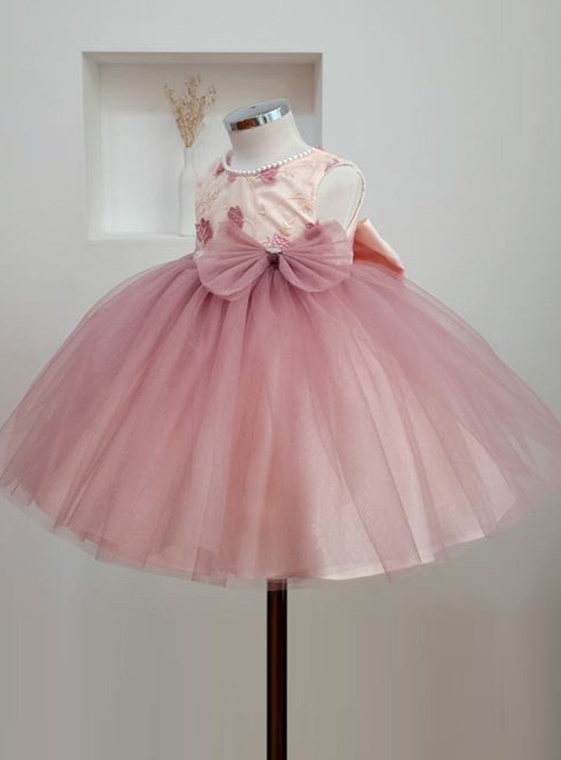 子供ドレス発表会・結婚式・おしゃれなDRESCCOのD-SU-219-メープルローズ刺繍ドレスの画像1