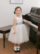子供ドレス発表会・結婚式・おしゃれなDRESCCOのD-SU-30-5-シルバースパンコールレースドレスの画像5