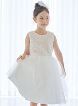 子供ドレス発表会・結婚式・おしゃれなDRESCCOのD-SU-225-フラワーチュールホワイトドレスの画像10