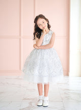 子供ドレス発表会・結婚式・おしゃれなDRESCCOのホワイトフラワーラッセルレースドレスの画像5