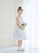 子供ドレス発表会・結婚式・おしゃれなDRESCCOのD-SU-57-1-ホワイトフラワーリーフドレスの画像6