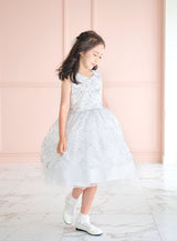 子供ドレス発表会・結婚式・おしゃれなDRESCCOのホワイトフラワーラッセルレースドレスの画像8