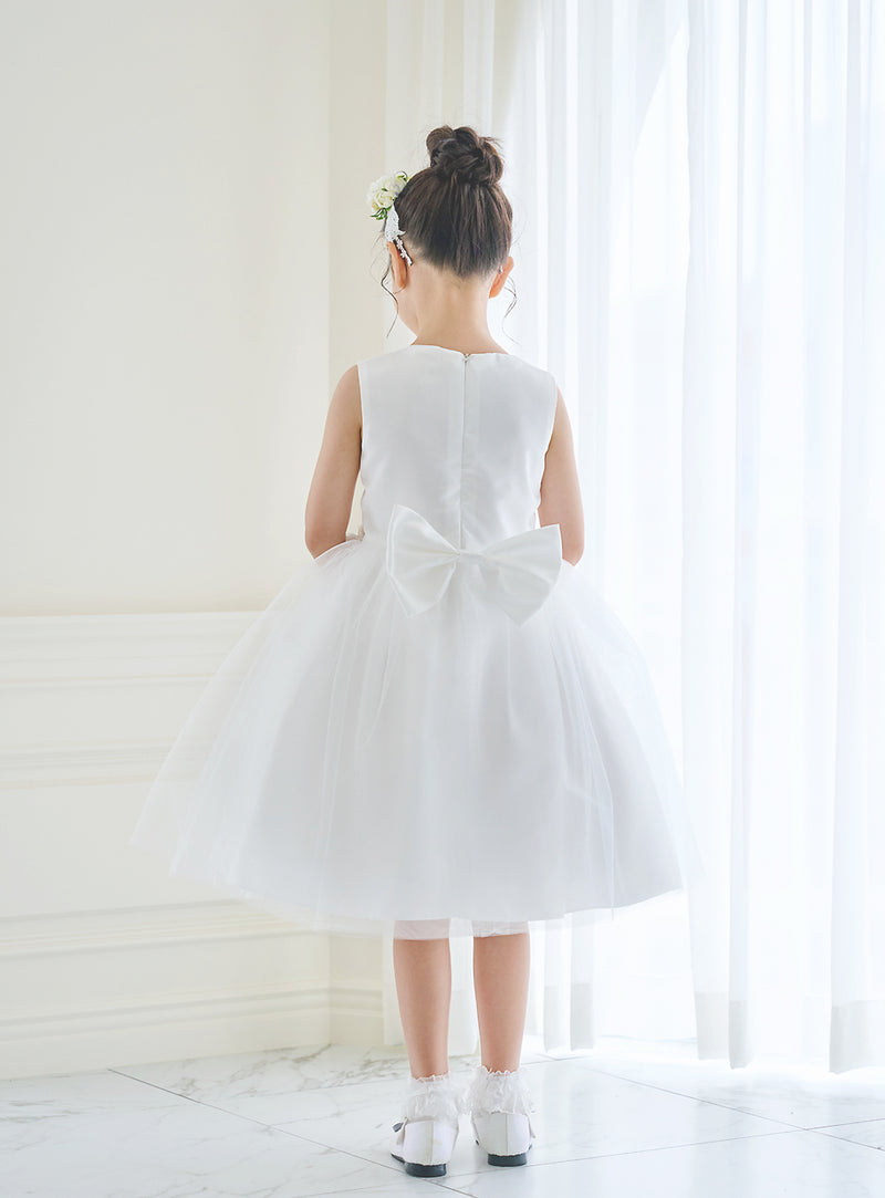 子供ドレス発表会・結婚式・おしゃれなDRESCCOのD-SU-57-1-ホワイトフラワーリーフドレスの画像8