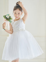 子供ドレス発表会・結婚式・おしゃれなDRESCCOのD-SU-57-1-ホワイトフラワーリーフドレスの画像9