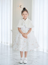 子供ドレス発表会・結婚式・おしゃれなDRESCCOのD-SU-211-2-オレンジフラワープリントオーガンジードレスの画像10