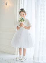 子供ドレス発表会・結婚式・おしゃれなDRESCCOのD-SU-57-1-ホワイトフラワーリーフドレスの画像12