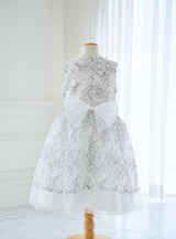 子供ドレス発表会・結婚式・おしゃれなDRESCCOのホワイトフラワーラッセルレースドレスの画像16